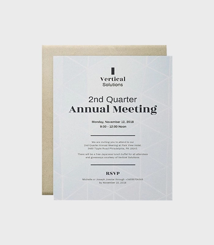 Meeting Invitation Cards